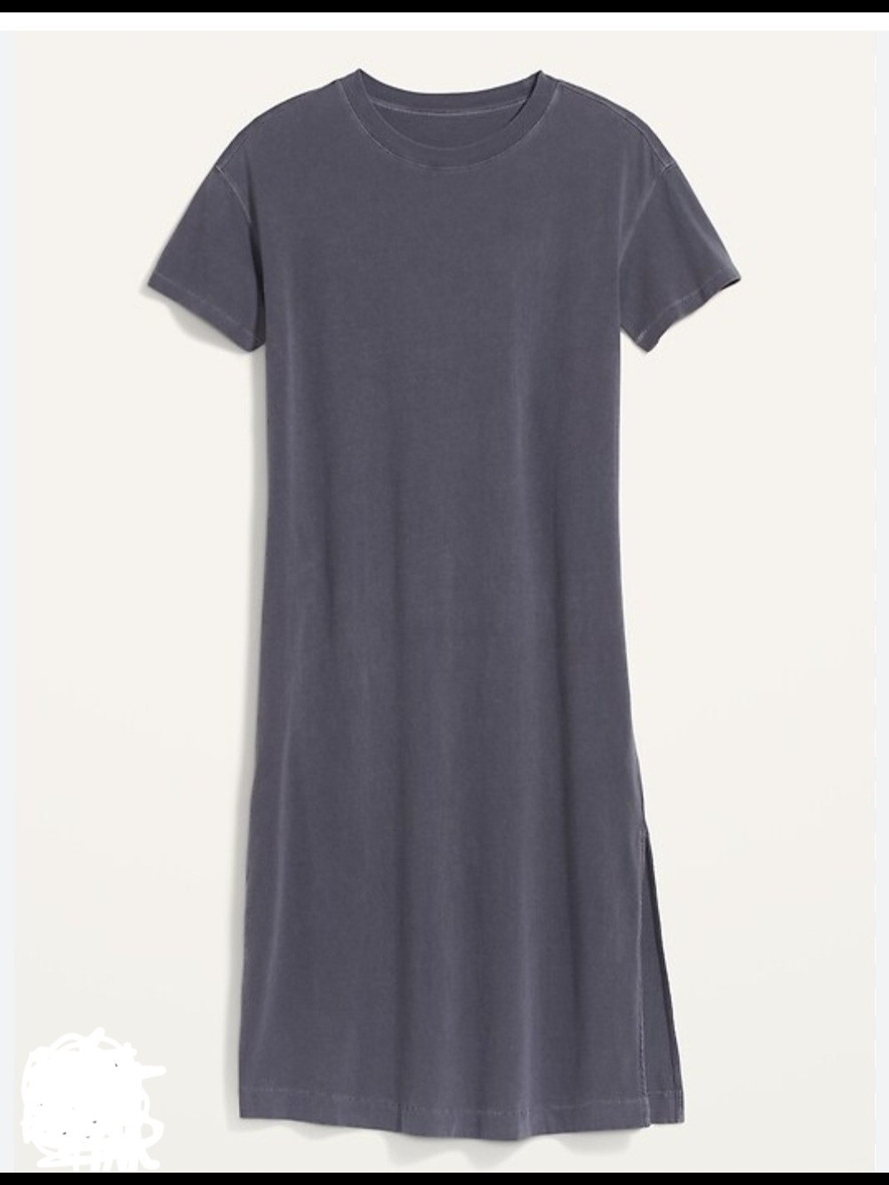 Old Navy Short-Sleeve Midi T-Shirt Dress Gray/blue Cotton Acid Wash Women